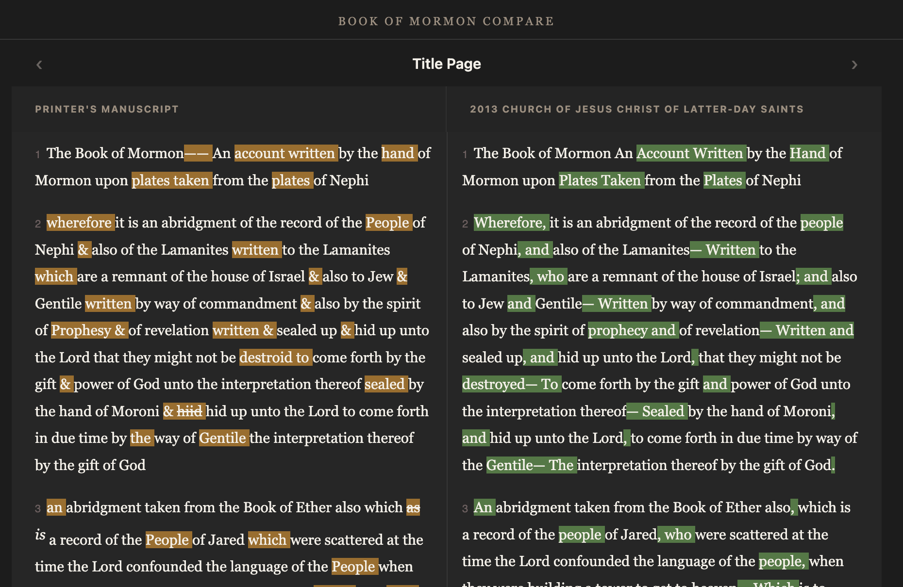 Book of Mormon Compare